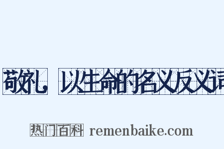 敬礼，以生命的名义反义词是什么意思的图片
